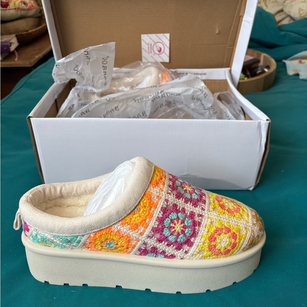 Colorful Platform Slip-On Shoes